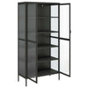 Highboard Black 85x40x180 Glass and Steel G7G8