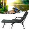 Fishing Camping Recliner Bed Chair Adjustable w/6 Legs Fabric Mattress