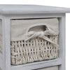 Shabby Chic Wicker Drawers Basket Storage Sideboard Wooden Bedside Cabinet Table