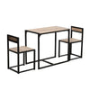3 Piece Compact Dining Table & 2 Chairs Set Wooden Metal Legs Kitchen Bistro Set