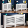 Radiator Cover White Modern Horizontal MDF Wood Grill Cabinet Shelf