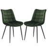 2x Dining Chairs w/ Velvet Padded Metal Legs Kitchen Living Room Lounge Counter