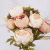13Heads Silk Peony Artificial Flowers Fake Rose Bouquet Wedding Party 50cm Decor