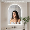 Upgraded Arch LED Illuminated Bathroom Mirror Defog Built in Timer & Temperature