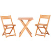 3Pcs Garden Bistro Set, Folding Outdoor Chairs and Table Set, Teak