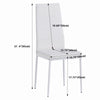 4x White Faux Leather Dining Chairs White Marble Tempered Glass Dining Table Set