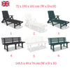 Sunlounger Footrest Plastic Outdoor Recliner Chair Garden Bench Seat Multicolor