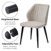 2/4/6pcs Dining Chairs Set Faux Leather Seat Back Metal Legs Kitchen Chair