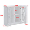 Modern Wood Cupboard Buffet Table Display Sideboard Storage Cabinet 3 Glass Door