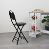 Black stool Folding High Chair Stool Seat Home Office Chair Space Saving