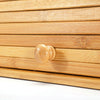 Bread Bin Bamboo Wooden Roll Top Retro Kitchen Loaf Food Storage Box Container