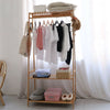 Wooden Clothes Rail Suits Shirts Trousers Hats Hanging Garment Rack w/Shoe Shelf