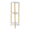 90cm Plant Stand 2/3-Tier Flower Holder Tall Side End Table with Golden Frame