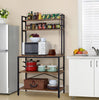 Industrial 5-Tier Kitchen Bakers Rack Microwave Stand Hooks Shelf fr Home Office