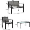 4 Seater Garden Furniture Set Sofa Chairs Rectangular Table Patio Outdoor Grey