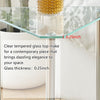 Triangle Corner Table Glass Side Table with Shelves End Table for Living Room