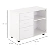 Freestanding Storage Cabinet w, 3 Drawers 2 Shelves 4 Wheels Office Home