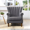 Modern Accent Armchair Single Linen Fabric Wing Back Queen Fireside Sofa Chair