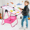 Pink Double-sided Easel Magnetic Drawing Board Whiteboard & Chalkboard For Kids