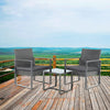 Three-Piece Rattan Garden Furniture 2 Seat Bistro Table Chair Outdoor Patio Set