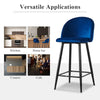 2X Bar Stools Kitchen Velvet Padded Bar Chair w/Metal Legs Dinning Room