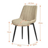 2 Pcs Cream Dining Chair Faux Leather Padded Seat Metal Legs Chair Dining Room