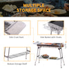 Portable Folding Charcoal BBQ Grill Stainless Steel Camp Picnic Cooker