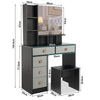 Dressing Table With Mirror Modern Makeup Desk Bedroom Vanity Table Set + Stool