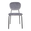 Velvet Dining Chairs 4pcs Grey Stackable Fabric Seat Metal Leg Home Office Chair