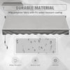Patio Awning Manual GardenCanopy Sunshade Retractable Shelter Outdoor Shade Grey