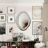 Elegant Artistic Decorative Wall Mirror Curve Silver Jewelled Diamante Mirror