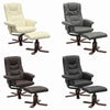 TV Armchair Recliner Set Lounge with Footrest Stool PU Leather Office Executive