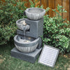 Solar Outdoor Garden Water Feature Fountain with LED Light Statue Rock Effect UK