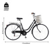 Unisex 26" Commuter Bike 7-Speed Hybrid Cruiser Bicycle With Front Basket Black