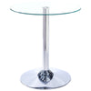 Glass Dining Table And 2/4 White Padded Chairs Set Office Home Kitchen Furniture