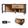 Industrial Wood TV Cabinet TV Stand Entertainment Unit Large Tabletop Storage ZE