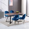 Dining Table & Chairs Set 4/6 Velvet Fabric Padded Seat Kitchen Furniture