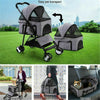 Foldable Pet Stroller Cat Dog Cage 4 Wheel Pushchair Travel Carrier Jogging Cart