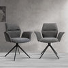 2PC Ergnomic Fabric Accent Dining Chairs Kitchen Living Room w/ Steel Leg