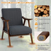 Modern Accent Chair Upholstered Leisure Chair Lounge Chair Rubber Wood Armrests