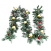 9ft Thick Christmas Garland XMAS Decorative Pre-Lit LED Lights Door Shop Wreath