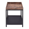 2Tier Wood&Metal Side End Table Nightstand Furniture Living Room Bedroom Storage
