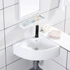 New Corner Basin Sink Bathroom Cloakroom Wall Corner Ceramic Wall Hung UK