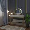 Vanity Table Dressing Table with 8 LED Bulbs 2 Drawers Modern Makeup Table