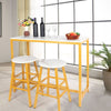 3 pieces Modern Breakfast Bar Dining Table and 2 Chairs Set Metal Frame Kitchen