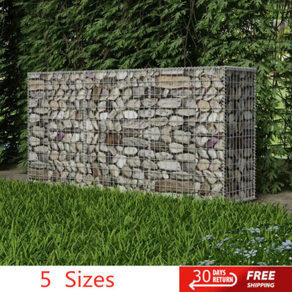 Gabion Basket Wire Retaining Wall Outdoor Garden Patio Design Steel Multi Sizes