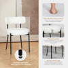 Modern Dining Chair Set Upholstered Kitchen Chairs TeddyFleece Velvet White Soft