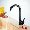 Black Kitchen Sink Basin Mixer Taps Swivel Spout Single Lever Tap Mono Faucet