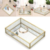 Vintage Mirrored Storage Box Gold Tray Jewelry Earring Cosmetics Display Box