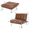 Single Sofa Chair PU Leather Lounge Couch W/ Adjustable Backrest Recliner Chair